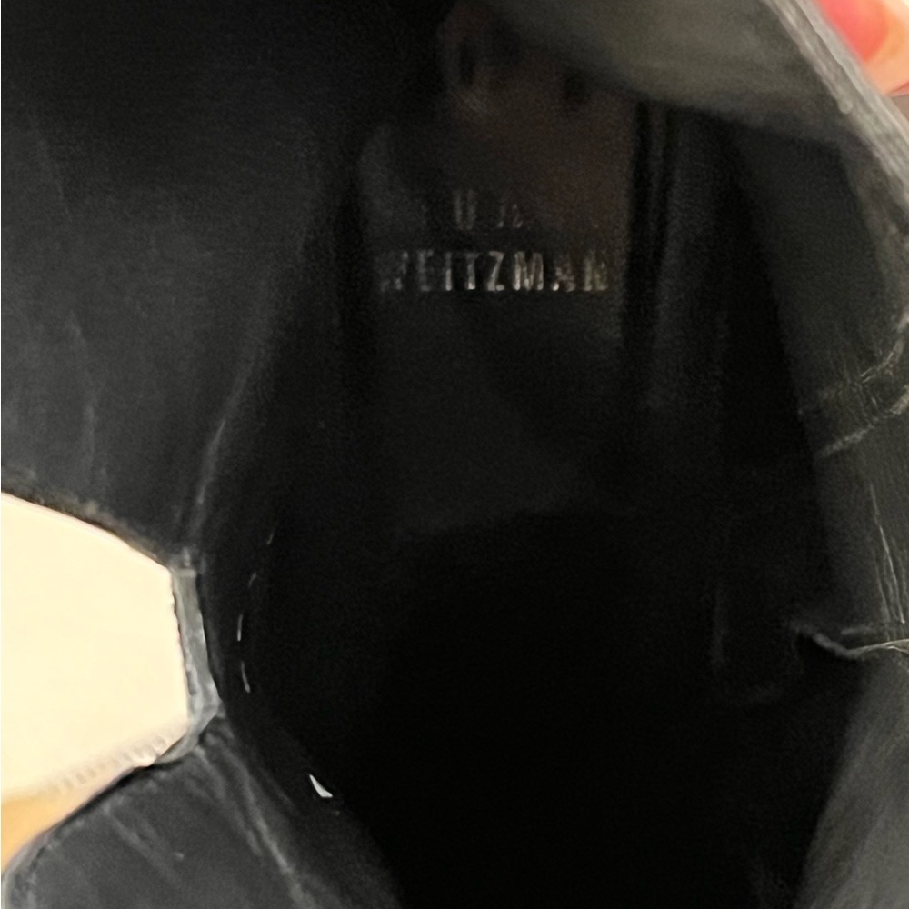 Stuart Weitzman Black Leather Boots Ladies Size 8.5 Fall Winter Perfect Classic - Picture 10 of 11